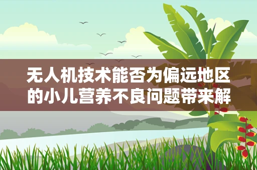 无人机技术能否为偏远地区的小儿营养不良问题带来解决方案？