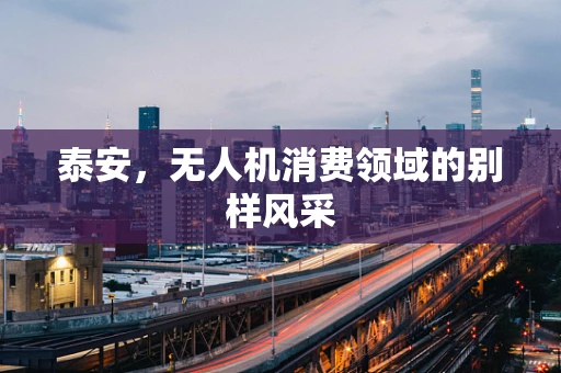 泰安，无人机消费领域的别样风采