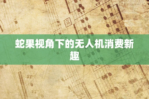 蛇果视角下的无人机消费新趣