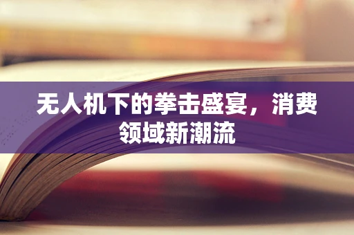 无人机下的拳击盛宴，消费领域新潮流