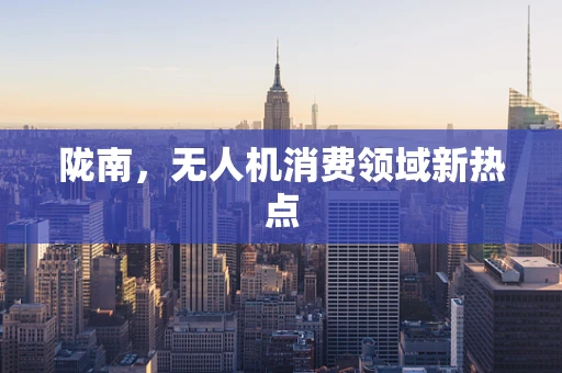陇南，无人机消费领域新热点