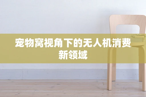 宠物窝视角下的无人机消费新领域