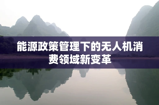 能源政策管理下的无人机消费领域新变革