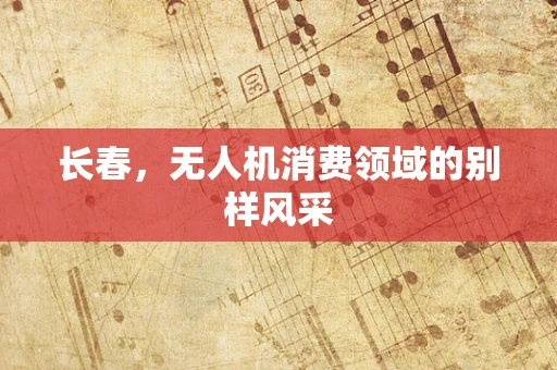 长春，无人机消费领域的别样风采