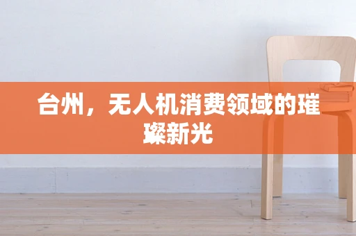 台州，无人机消费领域的璀璨新光