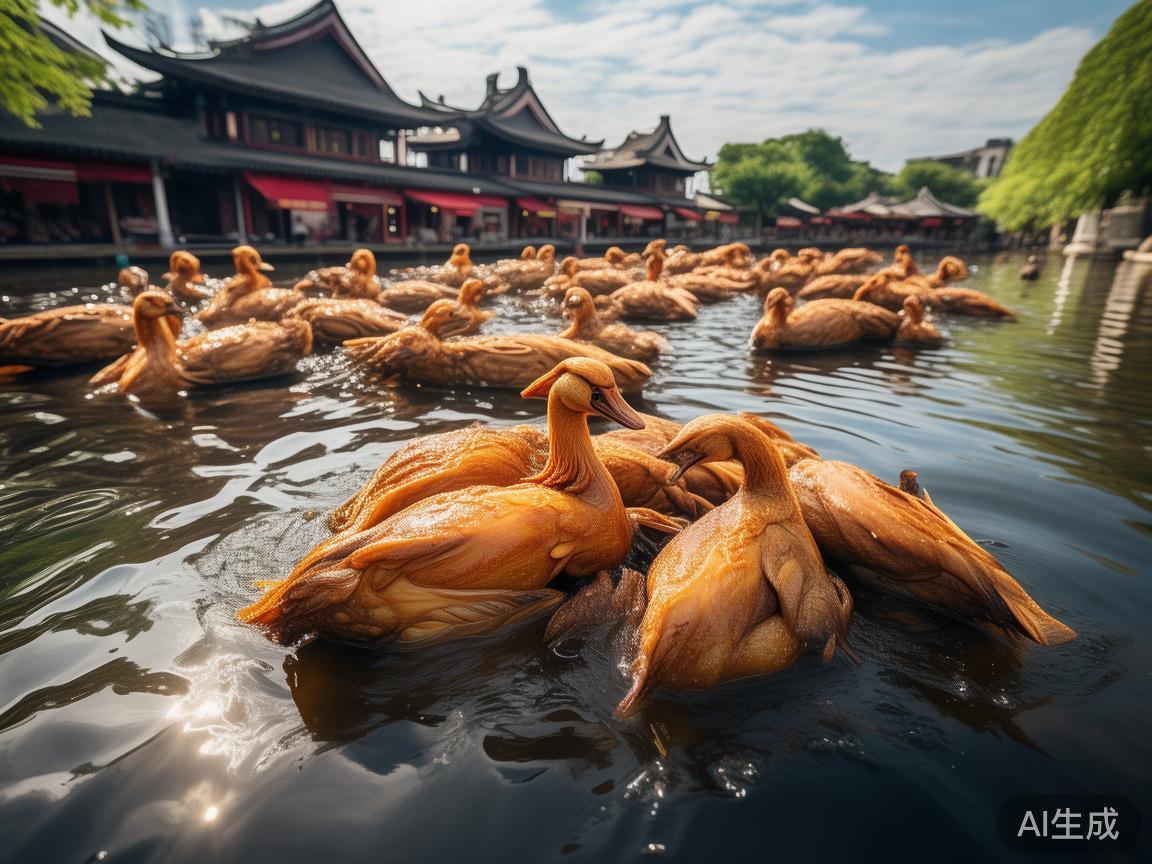 无人机视角下的南京盐水鸭飘香之旅