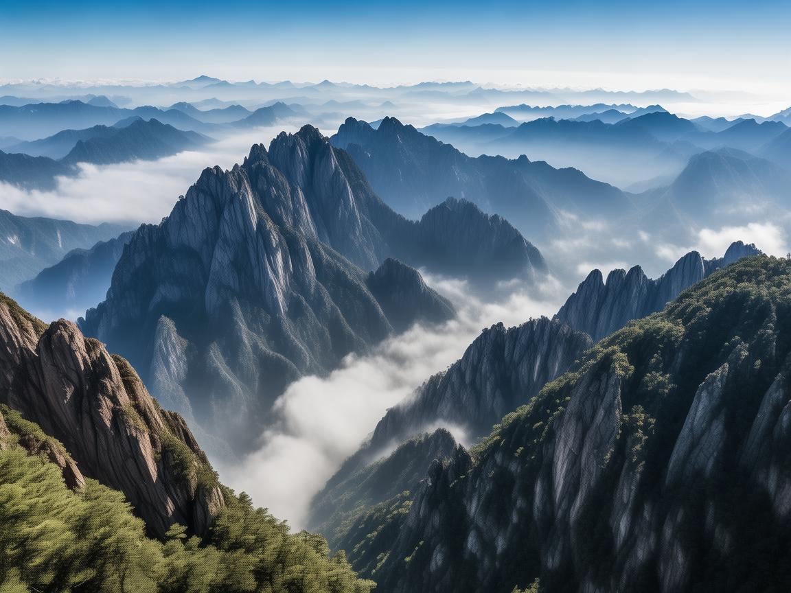 无人机俯瞰下的黄山之美